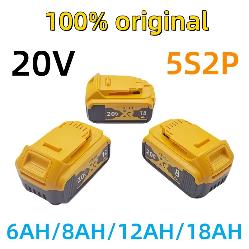 100%  Original New 12Ah/18Ah 20V for Dewalt Power Tool Battery lpega DCB206 20V Battery DCB205 DCB200