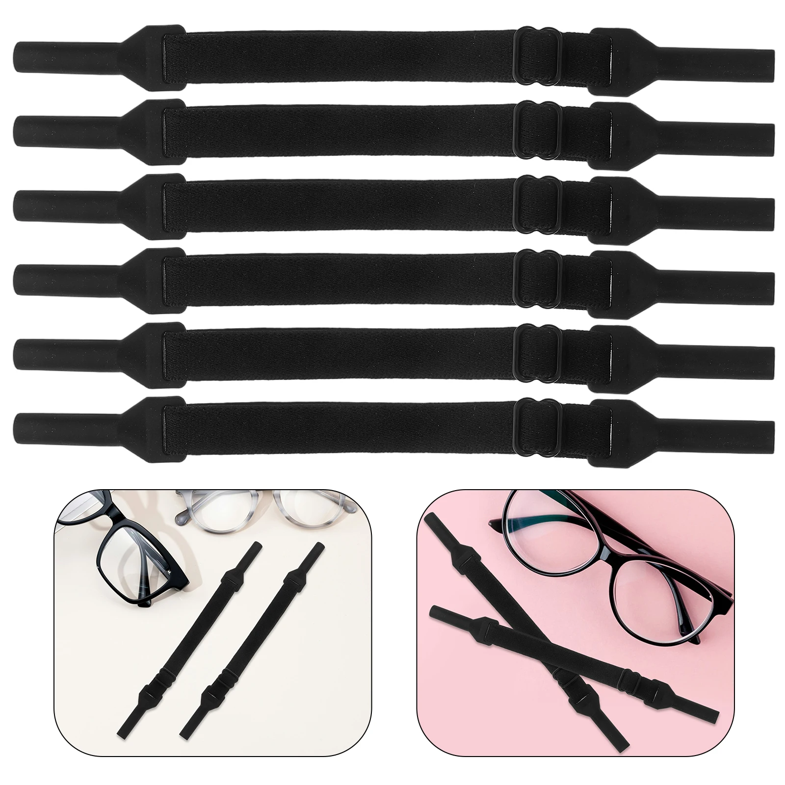 6pcs Glasses Anti-slip Rope Adjustable Elastic Sports Strap Secure Fit Comfortable Material Labor Protection