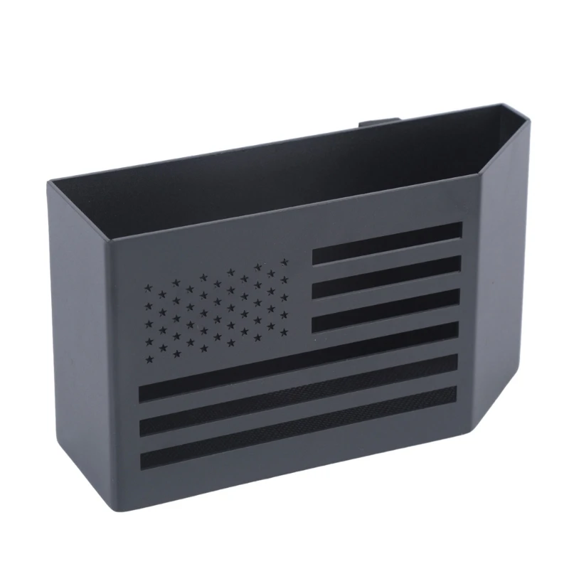 Center Console Storage Box, Carbon Steel Cabin Tray for Phones, Cards and Small Carry Items with Black Finish Use