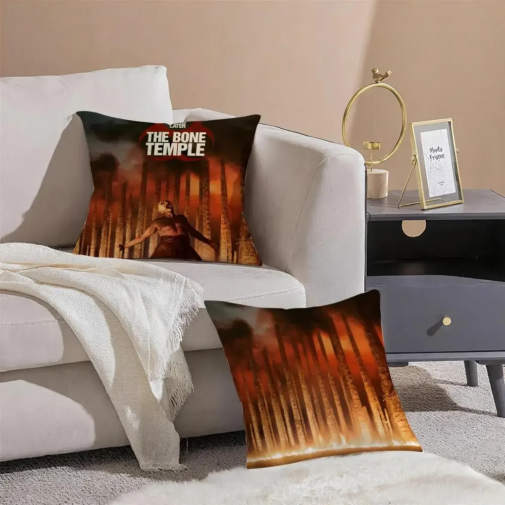 Dark Eerie Movie T-28 Years Later The Bone Temple Cushion Cover Sofa Home Living Room Car Decor Washable Square Pillowcase