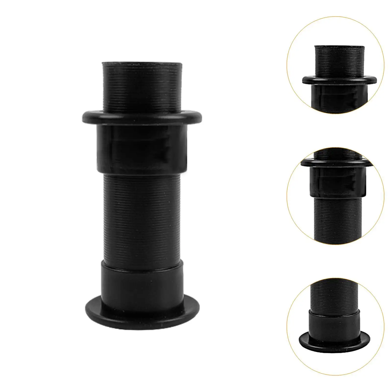 Marine Drain Connector Plastic Thru Hull Fitting Adjustable 2 to 4.5 Inch for Boat Plumbing Applications