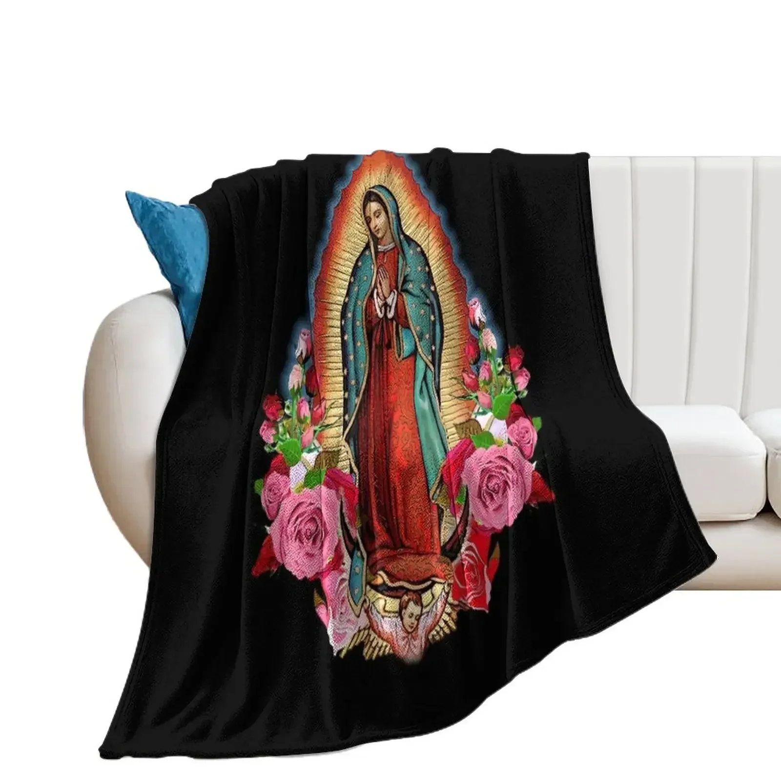 

Our Lady of Guadalupe Throw Blanket Personalized Gift Picnic Blankets