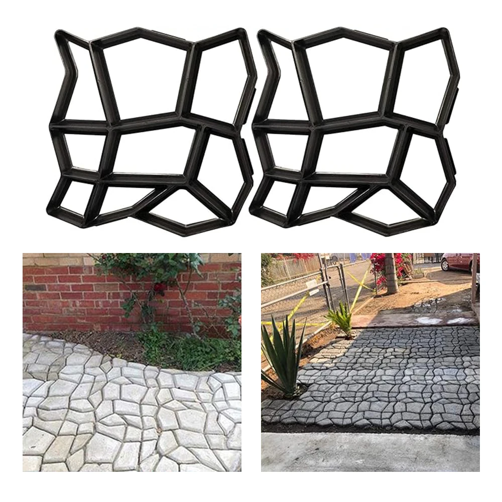 Garden Pavement Mold DIY Path Maker Paver Mold Reusable Concrete Cement Stone Design Paver Mould Garden Decoration Paving Tool