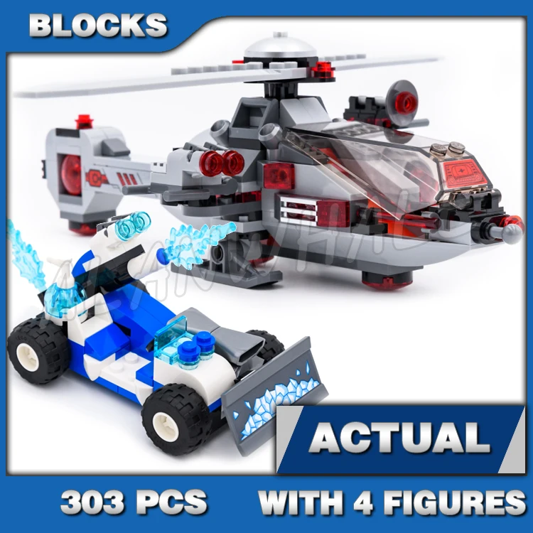 

303pcs Super Fighter Speed Force Freeze Pursuit Ice Car Copter Energy Infuser 10844 Building Blocks Toy Compatible With Model