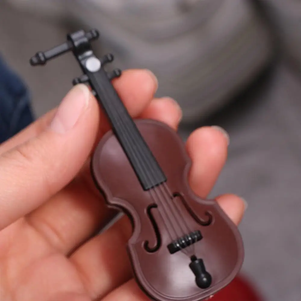 Simulation Violin Furniture Mini Violins Ornament 1/12 Home Decor Crafts Miniature Violin Ornament Plastic Violin Model Decor