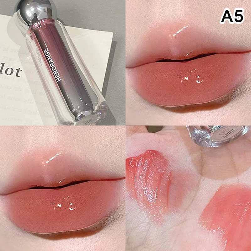 Lucidalabbra Traslucido Cristallino HERORANGE, Idratante, Resistente allo Sbiadimento, Colore Naturale, Rossetto Liquido