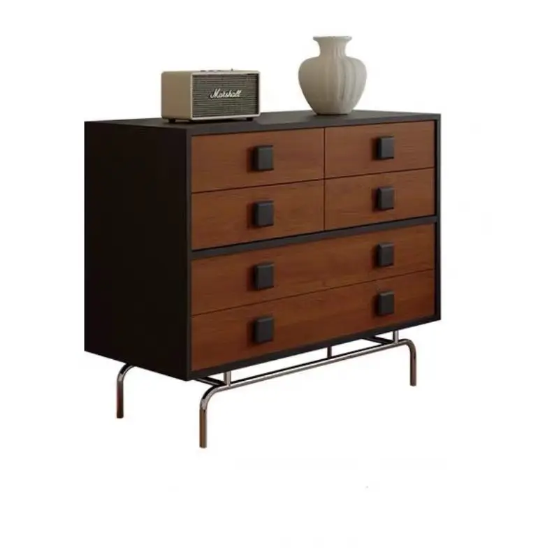 

Medieval solid wood chest modern simple living room wall storage dining side cabinet small apartment retro storage locker