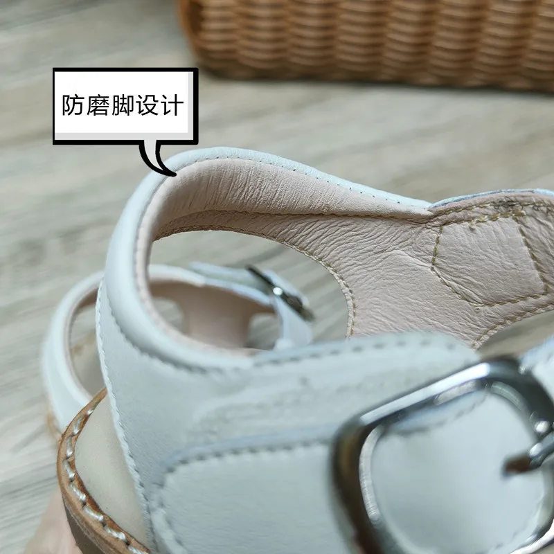 Girls Sandals 2024 Summer Fashion Cute Leather Children's Sandals Breathable Anti-skid Cartoon Princess Shoes Children's Shoes