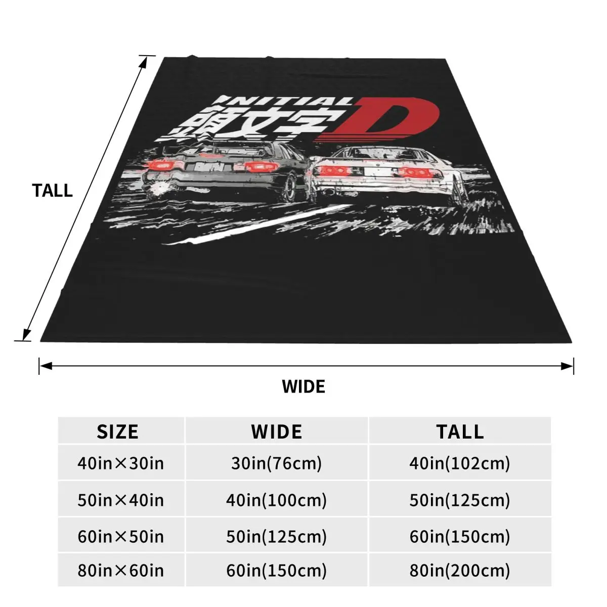 Initial D - Mountain Drift Racing Tandem Takahashi Blankets Soft Warm Flannel Throw Blanket Bedding for Bed Travel Home Sofa