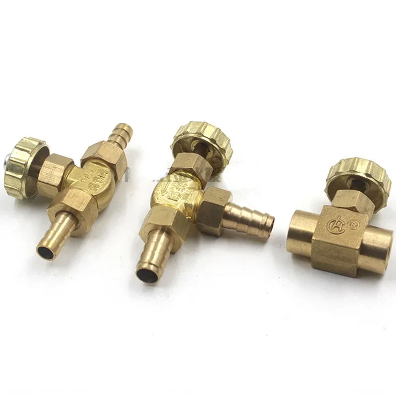 

1/8" 1/4" BSP Female M10x1mm 8mm 10mm Hose Barb Two Way Elow Straight Brass Needle Valve Regulating Valve For Water Oil Air Fuel