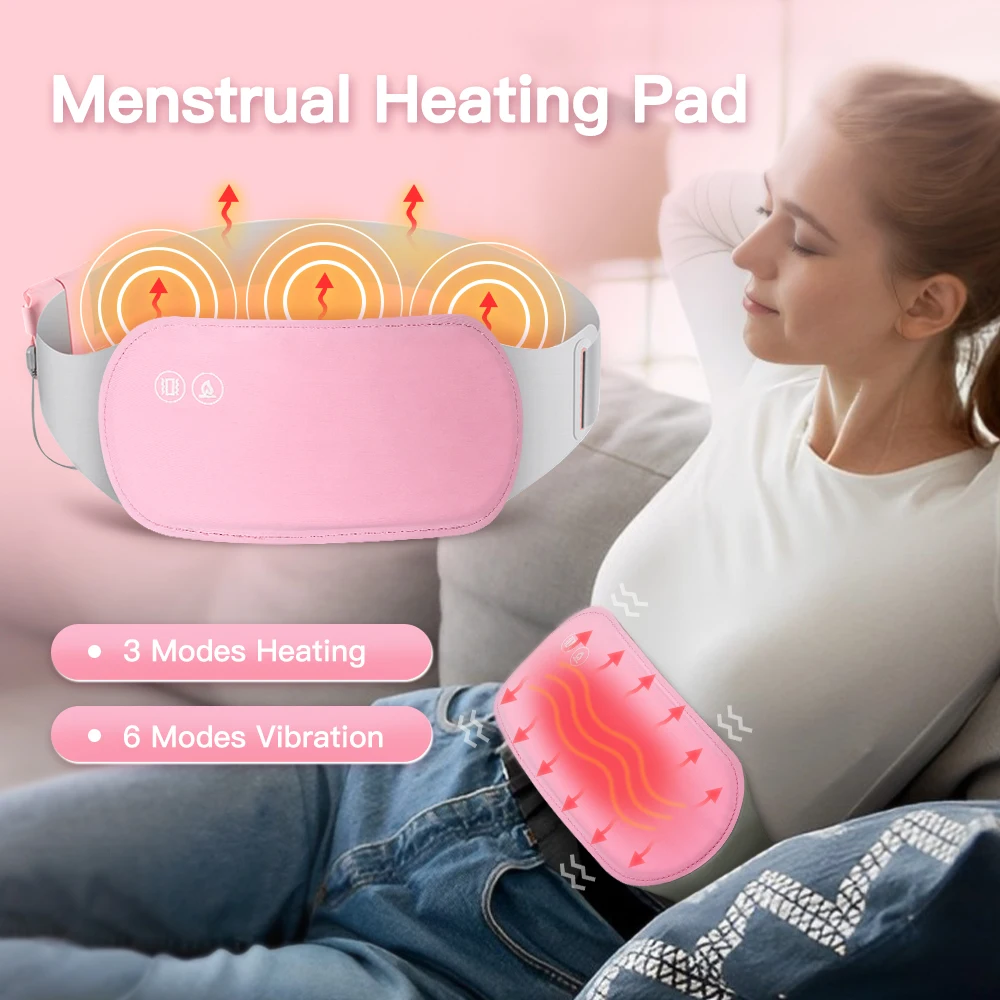 

Washable Menstrual Heating Pad Vibration Warm Palace Belt Portable Acupoint Abdomen Massage Pad Relieve Pain Hot Compress Waist