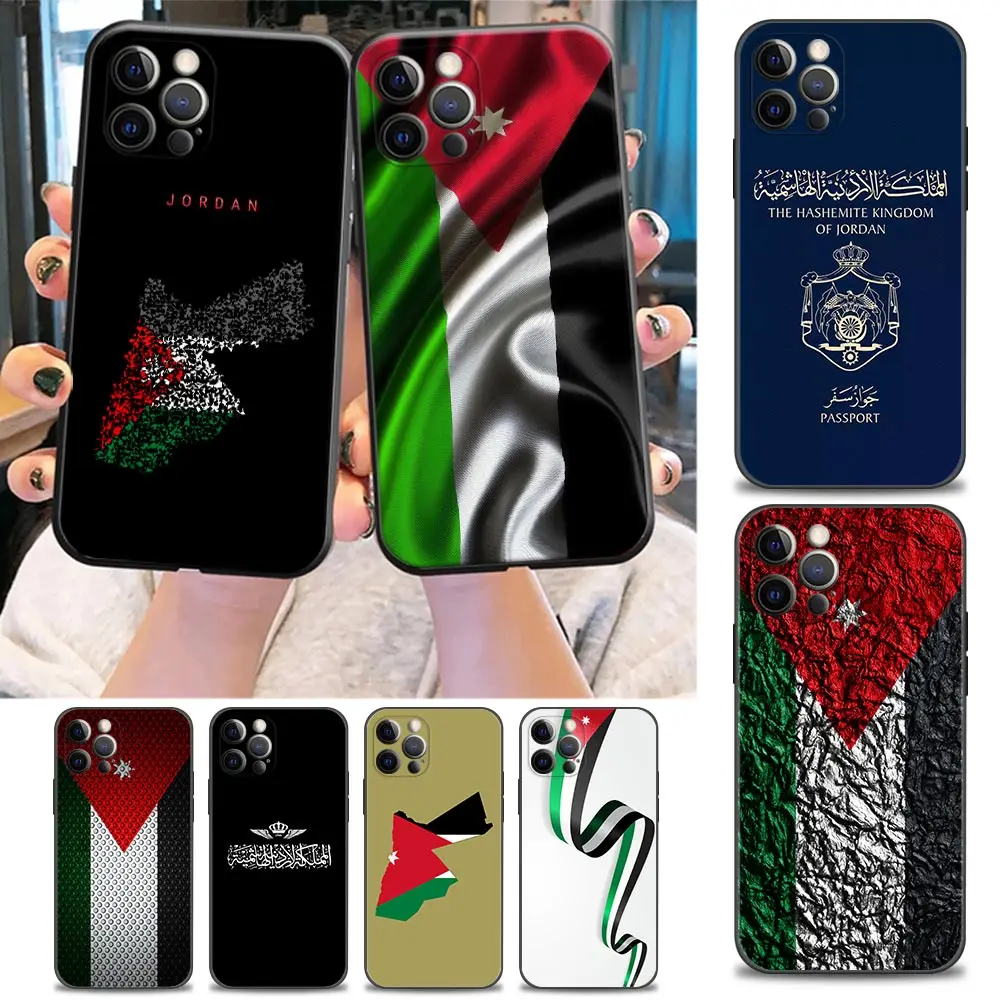 

Jordan Flag Map Fundas Phone Case For iPhone 15 11 12 13 14 Pro Max Mini XR Xs SE 2 7 8 Plus Case Silicone Cover Jordan Passport