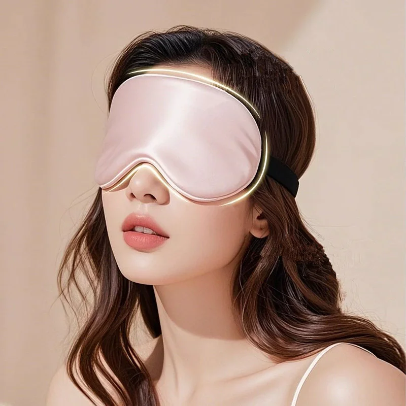 Máscara de Olhos de Seda Dupla Face para Dormir, Bloqueadora de Luz, Respirável, para Viagem, Protetora e de Segurança