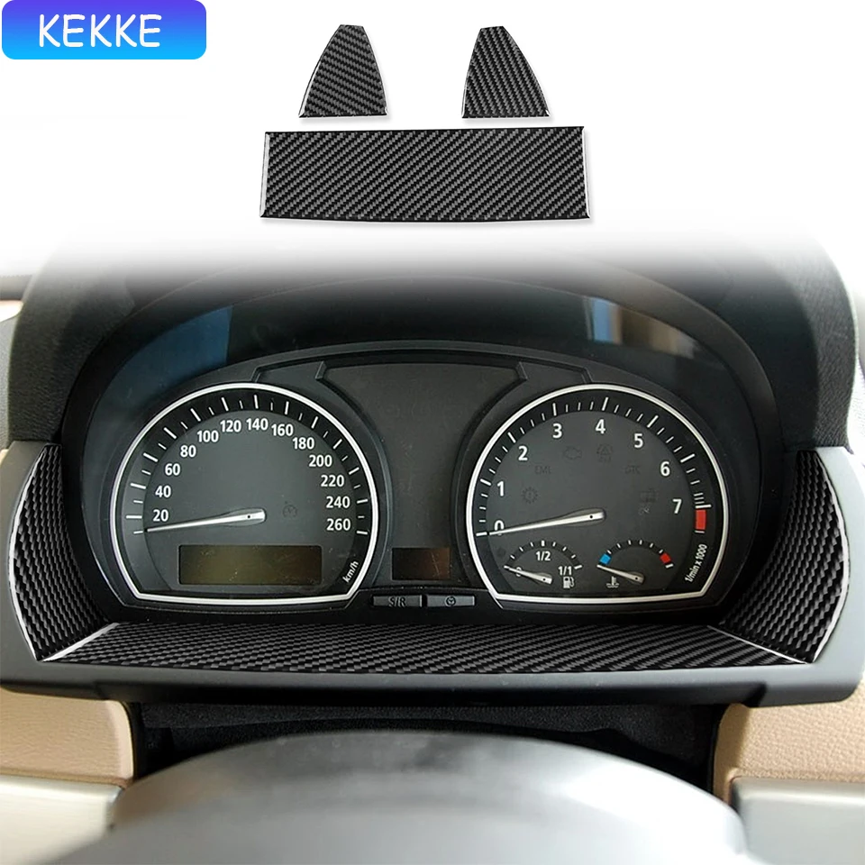 

Car Interior Decal Auto Display Frame Cover Real Carbon Fiber Stickers Trim Strips For BMW X3 E83 2002-2010