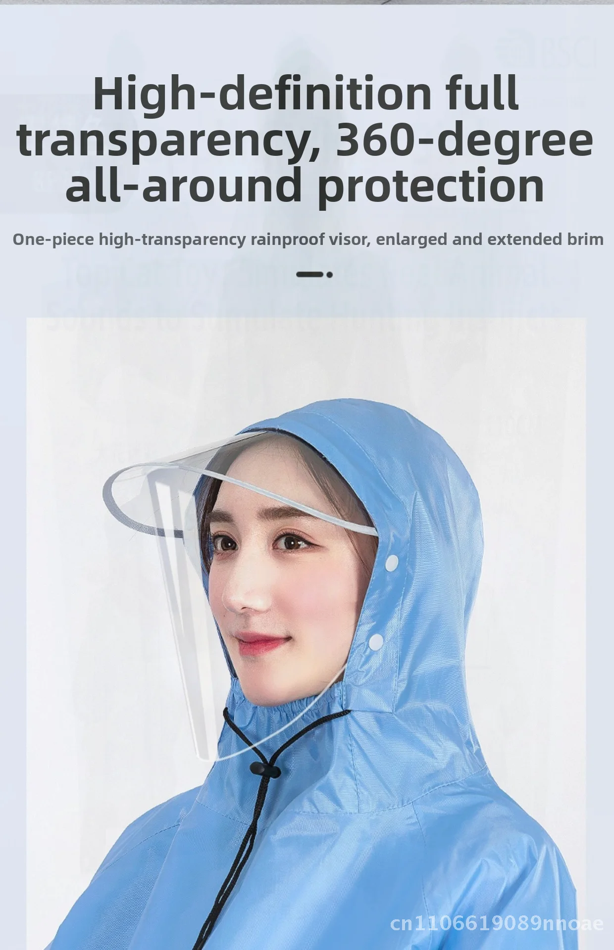 

Oxford Sleeve Poncho Long One-Piece Fashion Raincoat for Electric Car Motorcycle - Waterproof Polyurethane Adhesive Layer Rain