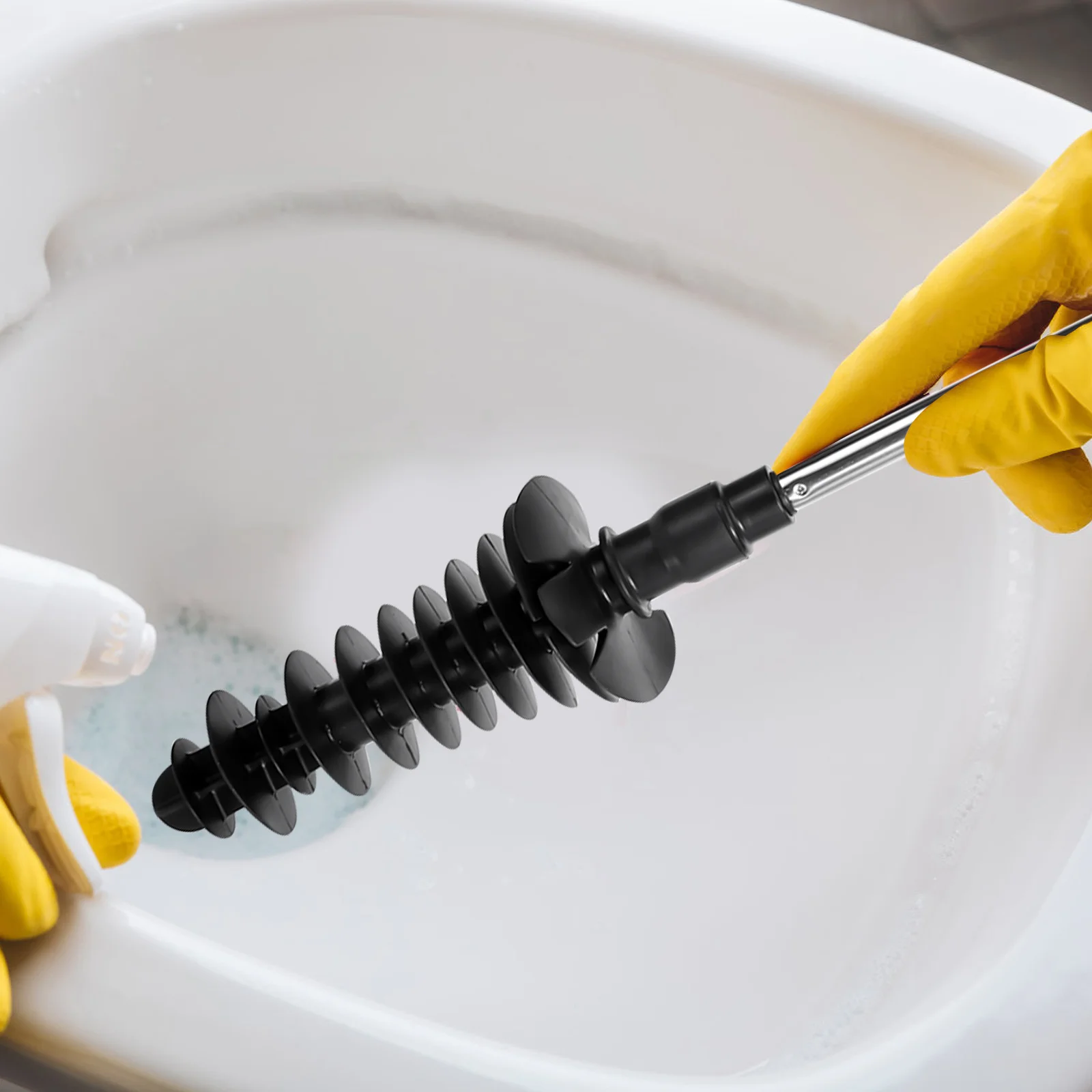 

1pc Premium Strong Suction Toilet Plunger Piston Stick For Home Office Hotel Sewer Cleaning Clogging Solver