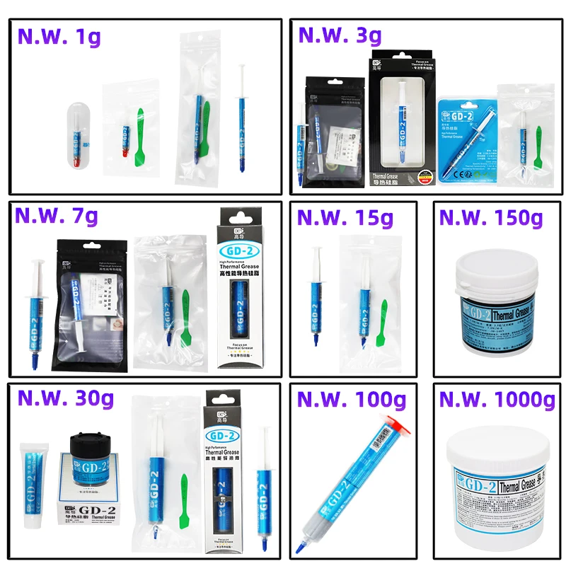 

GD-2 Thermal Paste Grease Performance 7.5 W Gray Plaster Heat Sink Compound for Game PC CPU GPU PS5 PS4 Printer Cooling Cooler