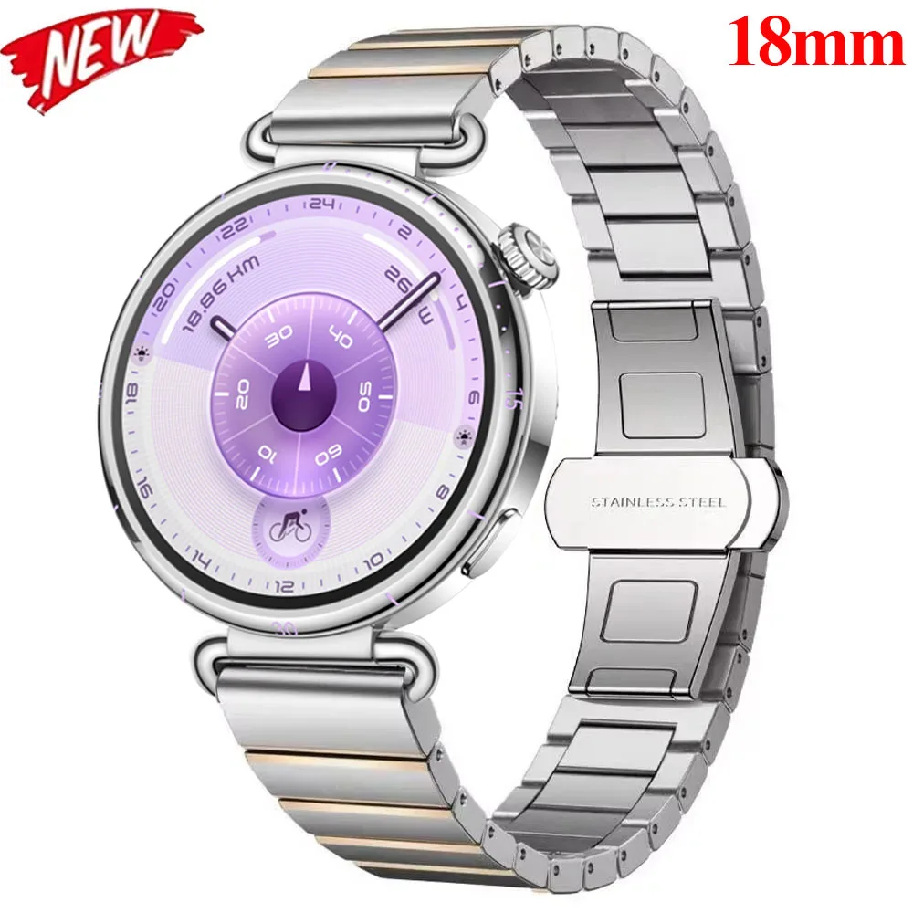 18mm Stainless Steel Watchband For Huawei Watch GT6/5/4 41mm Oneplus Watch 3 43mm Metal Bracelet Xiaomi Watch S4 41mm Watchband