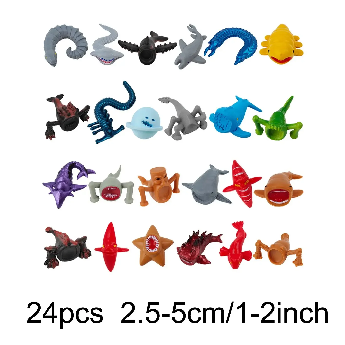 24 Mini Sea Creature Figurines, Ocean Animals Figures, Fun Collectible Models, Perfect for Display or Gifting, Unique Aquarium Decorations, Figurines Collectibles, Figurines For Collectors