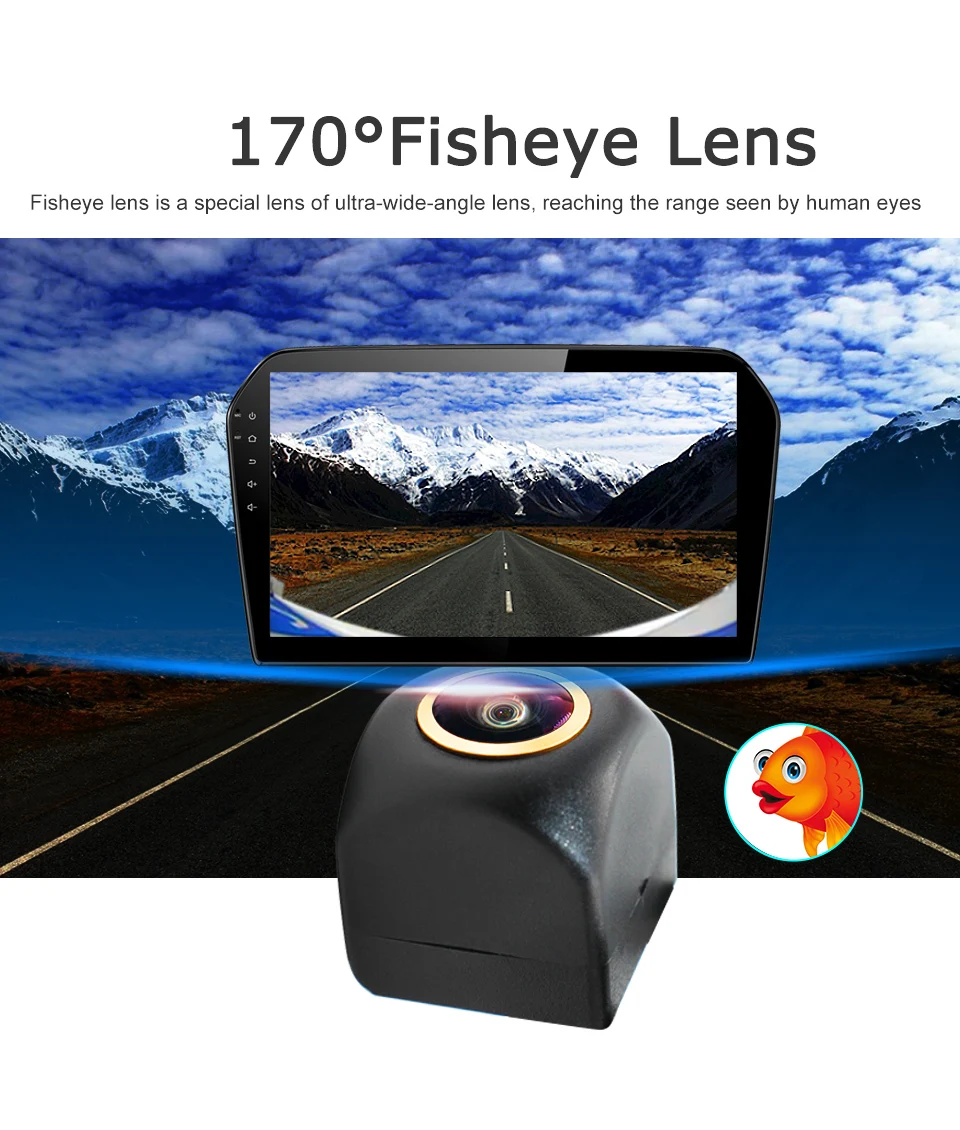 AHD 1080P Fisheye CCD CVBS Wasserdicht 170° ° Weitwinkel-Rückfahrkamera mit HD-Nachtsicht für Einparkhilfe im Auto – Detail 5