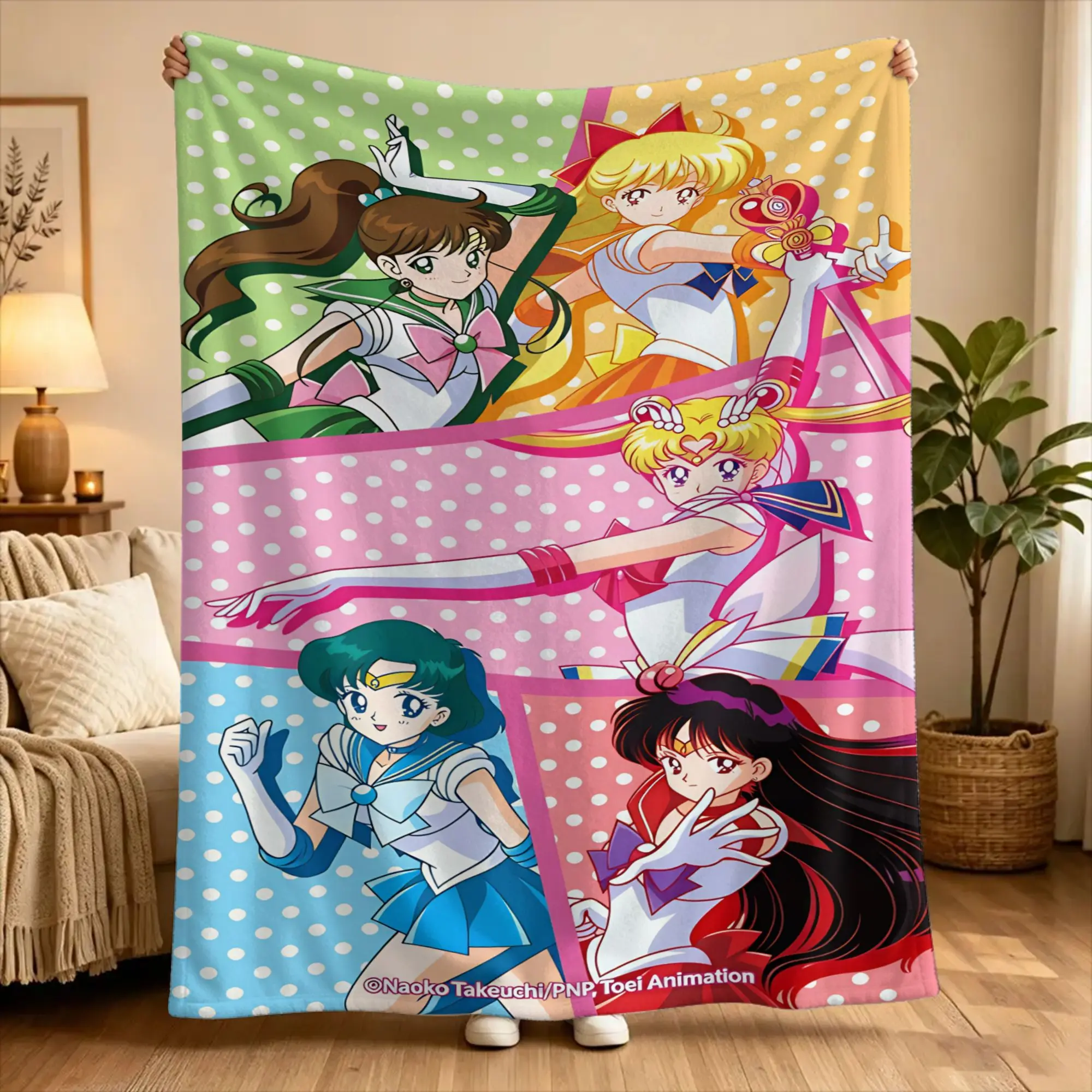 S-Sailor Moons Flannel Blankets  Warm Throw Blanket for Couch Chair Camping Novelty Bedspread Sofa Bed Cover