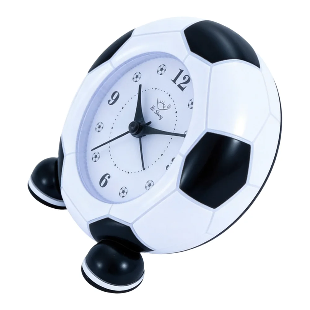 Football Design Silent Alarm Clock for Children with Dual Alarm Options and Fun Melodies Battery Powered for Easy Use