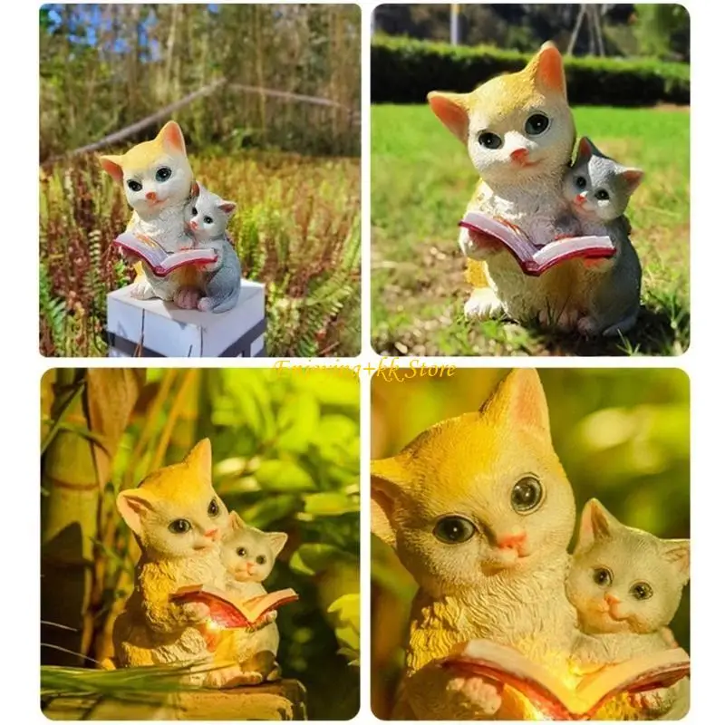 

Q1JB LED Solar Light Resin Statue Figurines Waterproof Animal Sculpture for Outdoor Garden Yard Decor Landscape Lamp Gift