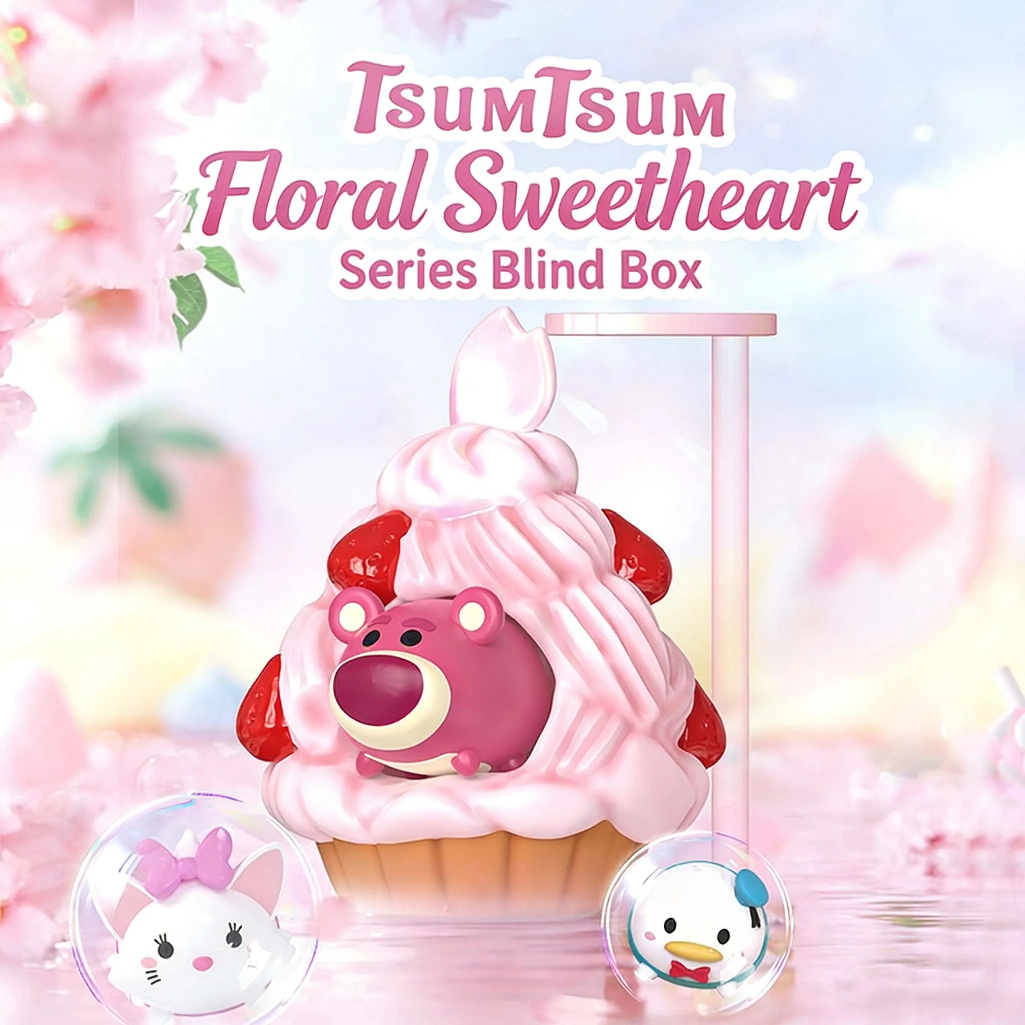 

Genuine Disney Tsum Cute Flower Sweetheart Series Cupcake Dessert Collectible Toy Gift for Kids Fans Home Decor