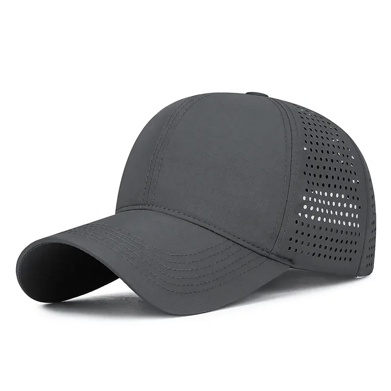 Leichte Sport-Sonnenkappe für Damen und Herren, schnell trocknende, lasergestanzte, atmungsaktive Mütze, Outdoor-Baseballkappe – Detail 1
