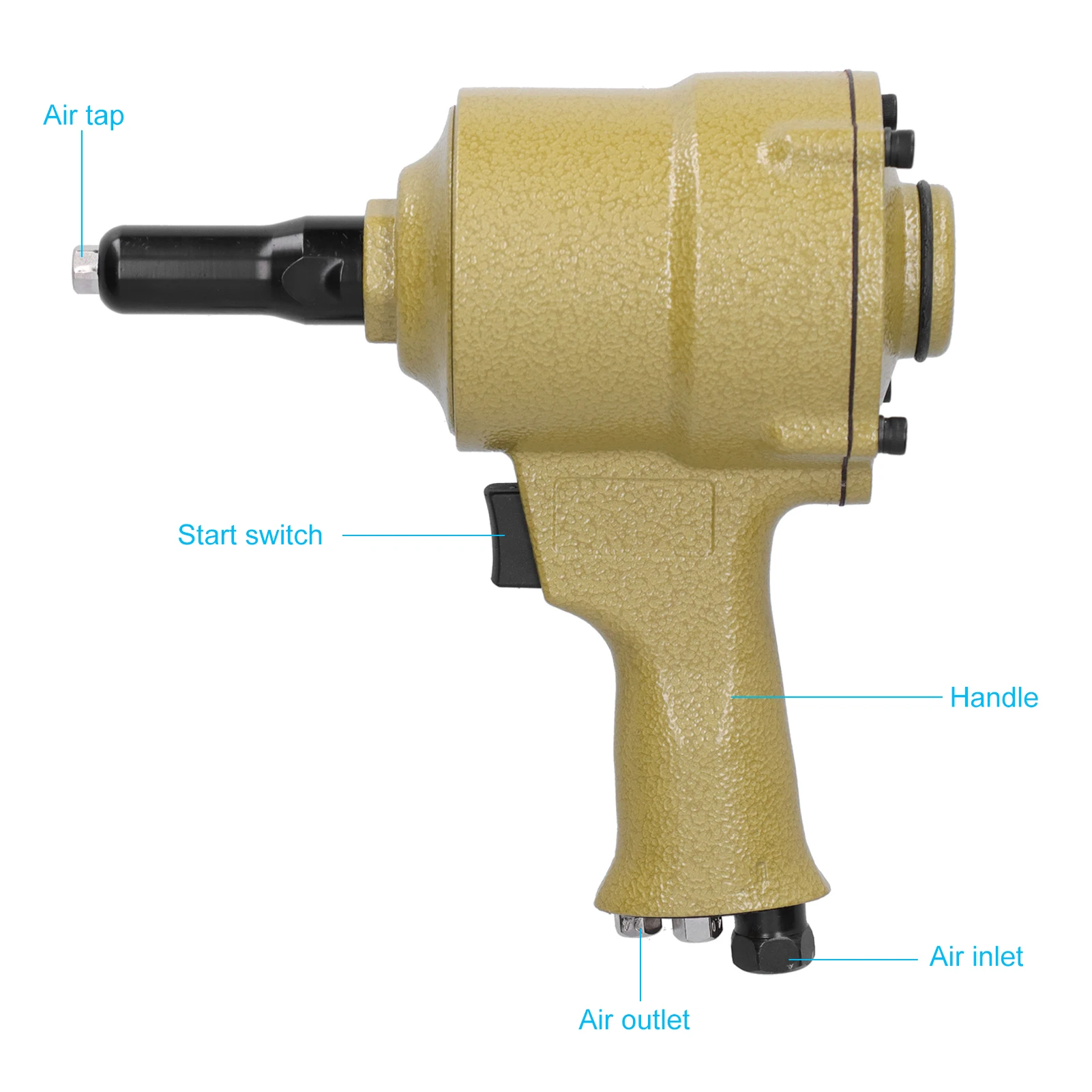 Alat Rivet Pneumatik Pistol Rivet Pneumatik Alat Penarik Rivet Tang Penarik Rivet Mesin Alat Penarik Rivet 2.4-4.8mm