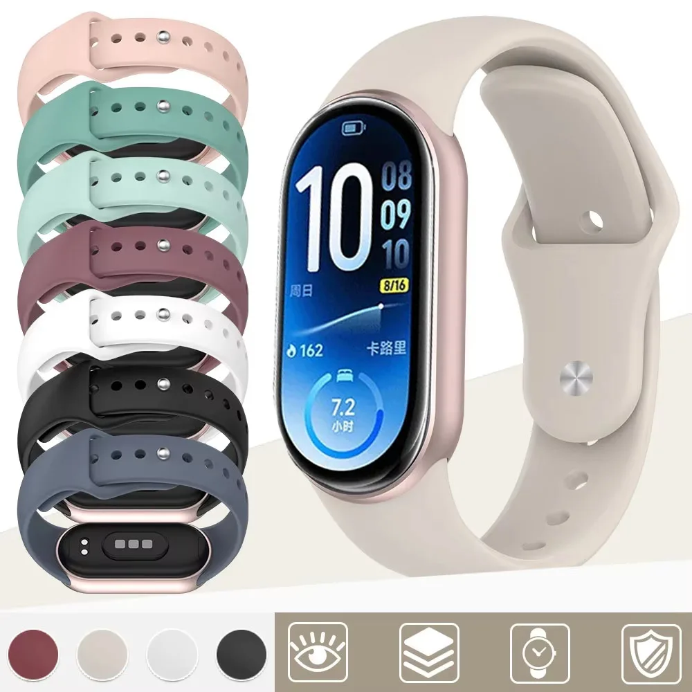 Replacement Silicone Strap For Xiaomi Smart Band 11 Sport Bracelet Correa Belt For Xiaomi Mi Band 11 10 9 8 NFC Strap Accessory