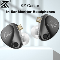 KZ Castor IEM in Ear Earphones 2DD Tuning Adjustable Dual Driver Bass Noise Isolating Wired Headphone with 2PIN Detachable Cable