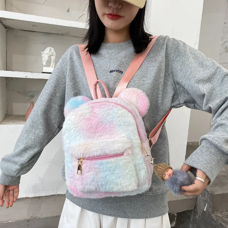 Personalized Embroidered Plush Rabbit Ear Backpack Cute Cartoon Cute Pet Rabbit Backpack Children's Backpack