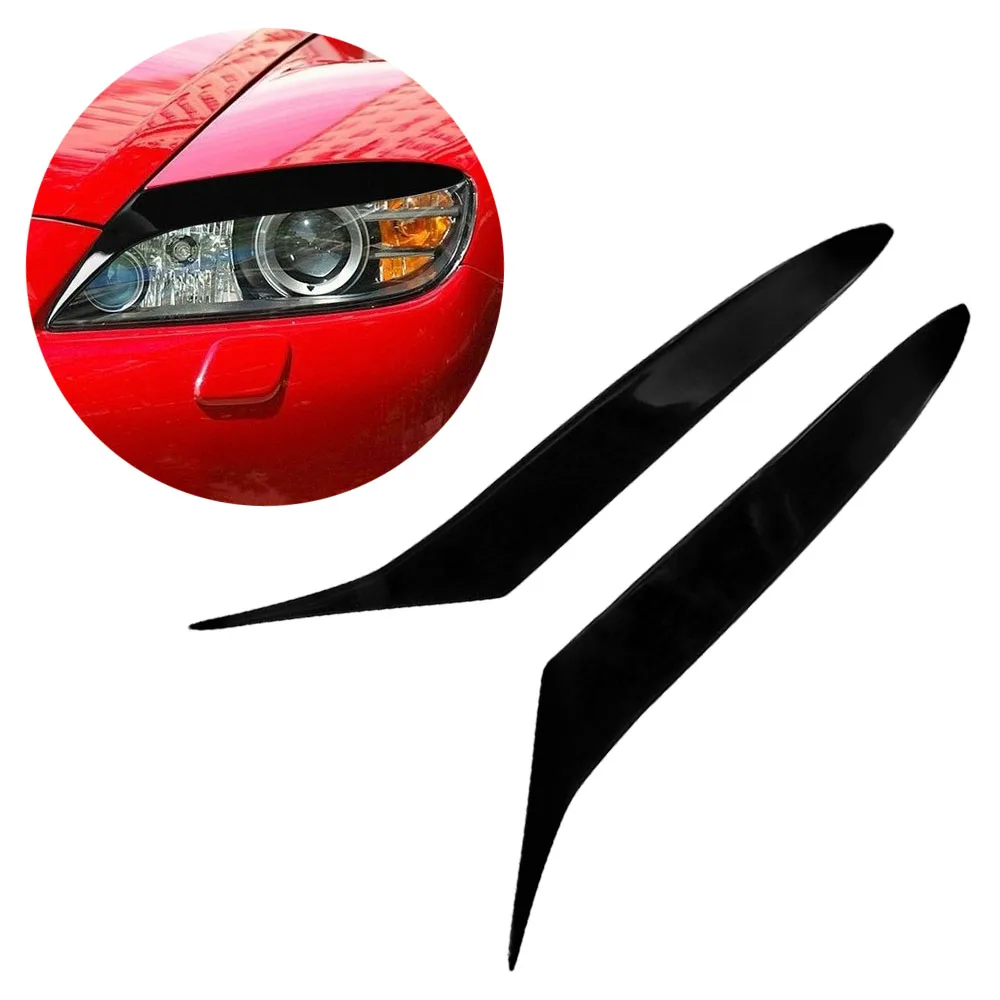 2pcs Car Headlamp Eyelid Eyebrow Cover Front Headlight Cover Trim For Mazda RX8 Coupe 2004 2005 2006 2007 2008 Front Left/ Right
