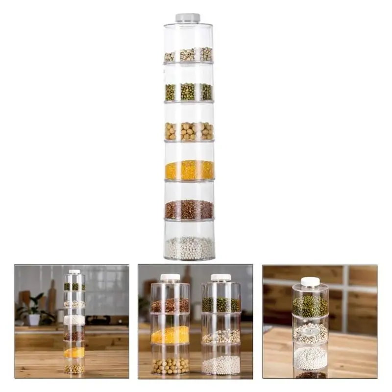 Stackable Clear Spice Containers Materials Kitchen Storage Solution