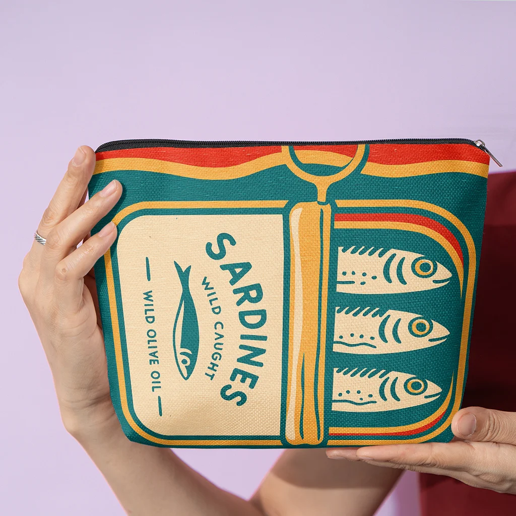 Sardine Can Packaging, Stylish Zippered Wallets, Work Snack Bags, Skincare Product Organizers Vacation Gifts for Women