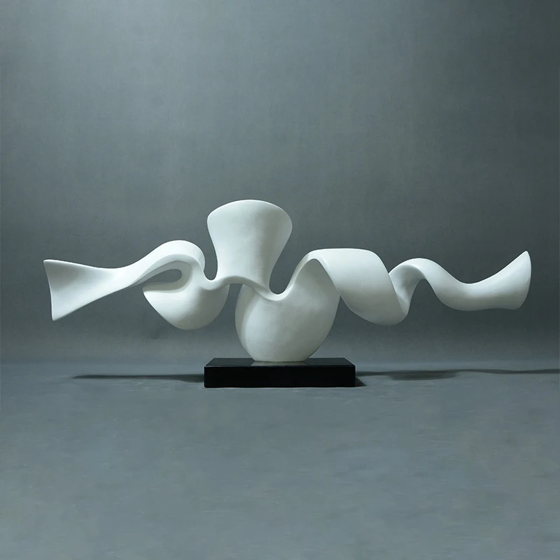 Villa, living room, model home, hotel furnishings. Modern simple glass fiber reinforced plastic abstract art sculpture