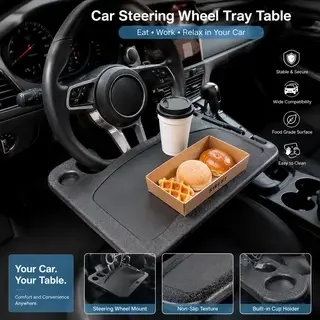 

Portable Car Laptop Computer Desk Mount Stand Eat Work Bracket Drink Food Coffee Tray Board Car Steering Wheel Dining Table