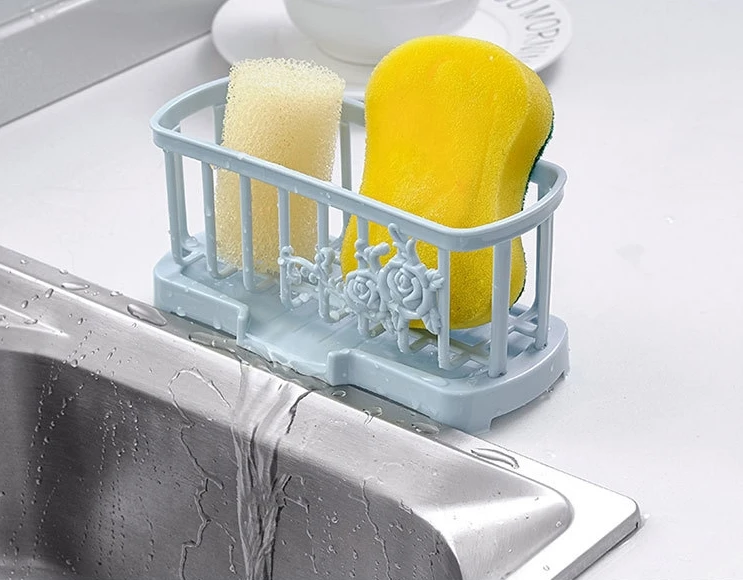 Kitchen Sink Drain Rack Storage Basket Sponge Dishcloth Holder Removable Household Bathroom Soap Dispenser Organizer Shelf  Rack