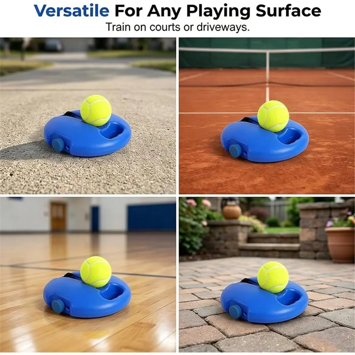 【COUNTDOWN DEAL】 Tennis Ball Training Baseboard Tennis Trainer Equipment Set with Rebound Ball for Solo Practice