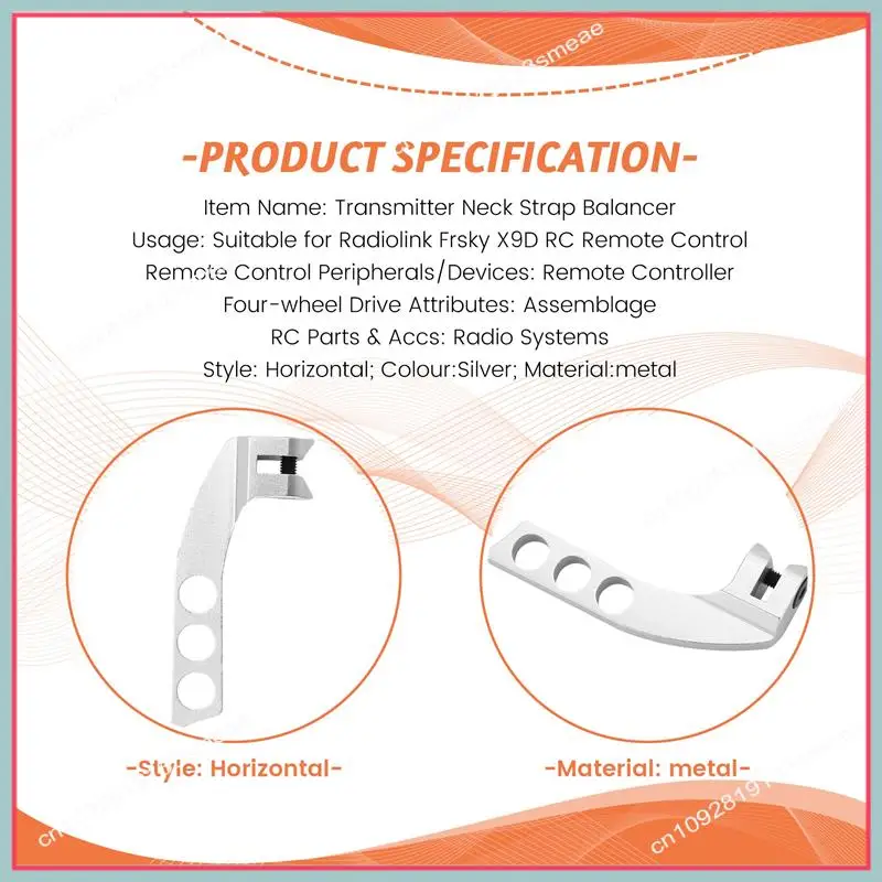 N94R Metal 4-Hole Transmitter Neck Strap Balancer Adjuster For Futaba Radiolink Frsky X9D RC Remote Control
