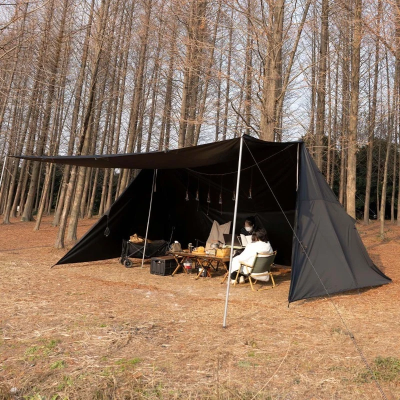 Super large A tower canopy tent, outdoor vinyl coating sunscreen, rainproof and windproof living room canopy