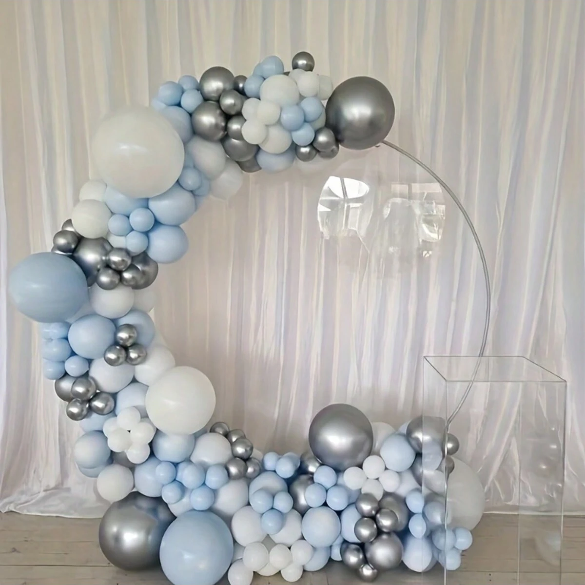 109pcs Blue And White Balloon Arch Set Birthday Bridal Gift Party Wedding Winter Shower Decoration