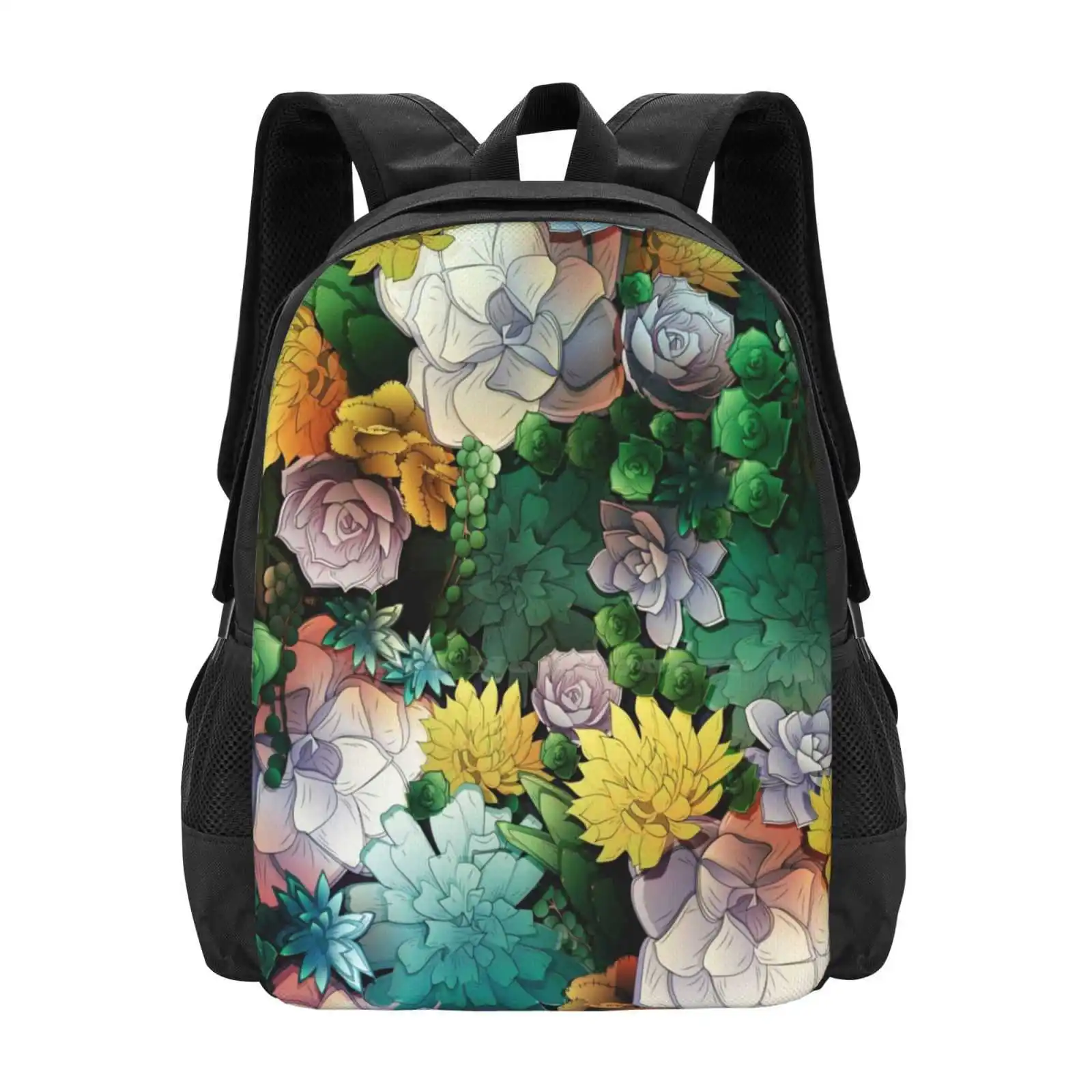 

Succulent World New Arrivals Unisex Bags Student Bag Backpack Succulent Plants Nature Cactus Colors Cartoon Bedroom Woman