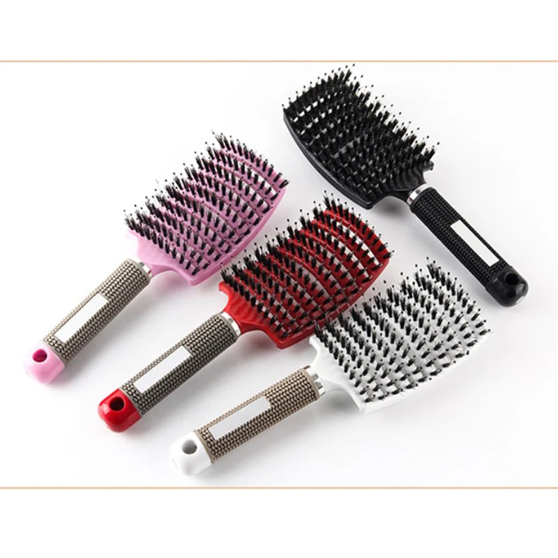 Boar & Nylon Bristle Hair Brush - Detangling Tool for Women’s Wet/Curly Hair (Salon Styling & Scalp Massage)