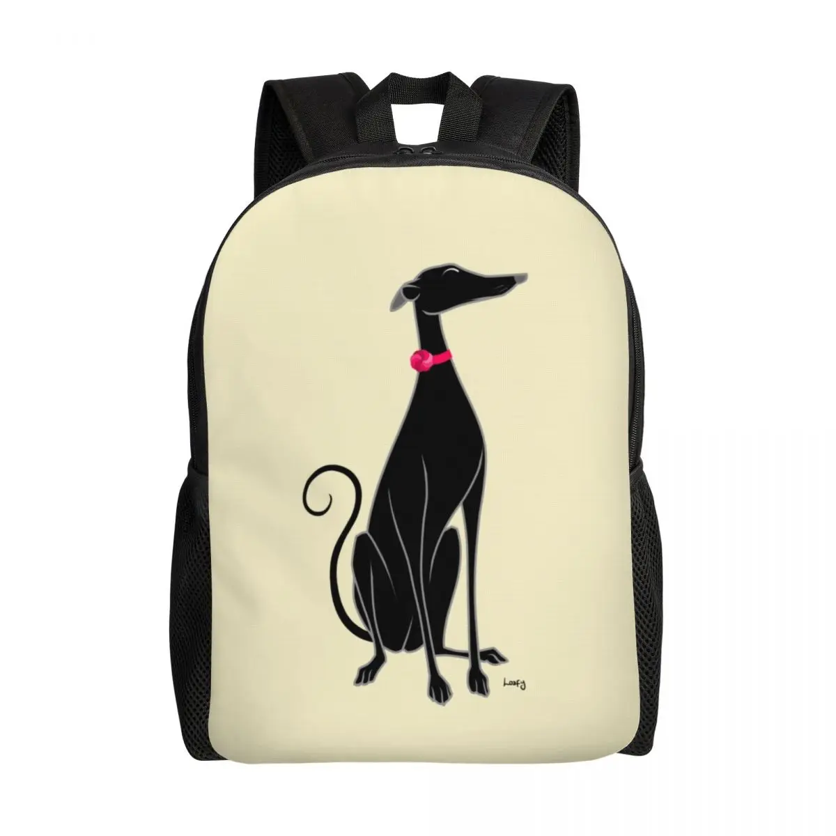 Mochilas para cães Greyhound Sighthound para homens e mulheres, mochila de estudante universitário bonito, cabe 16 "Laptop, Whippet Puppy Bags