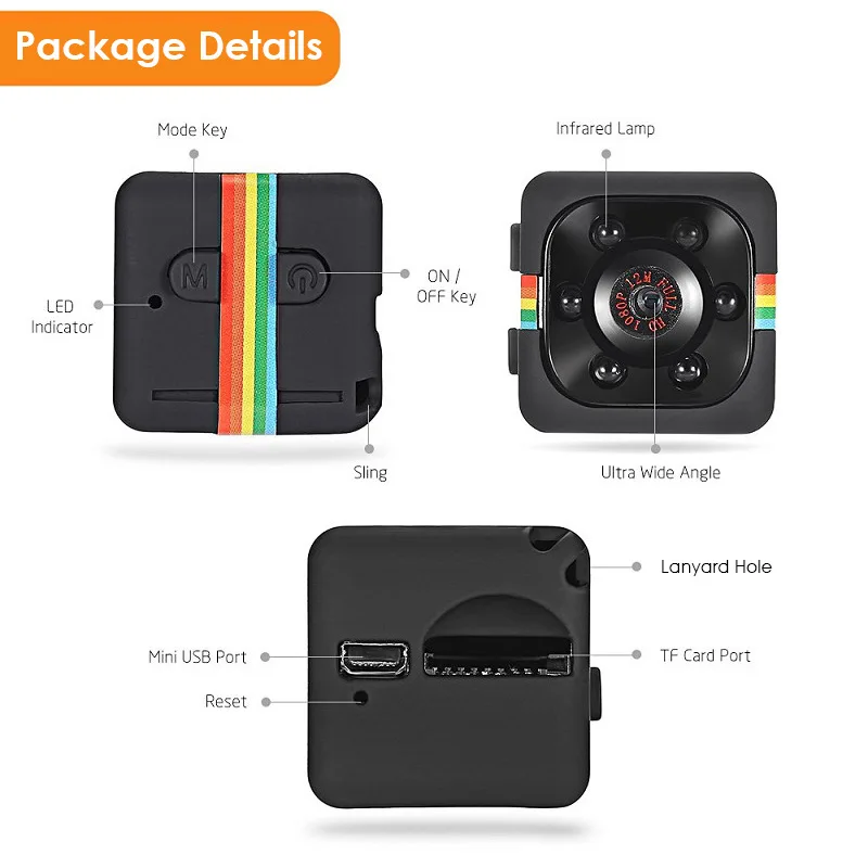Toopro SQ11 Night Vision Video 720P HD Micro Camera Sport DV Video Ultra Small Cam Security Camera - view 2