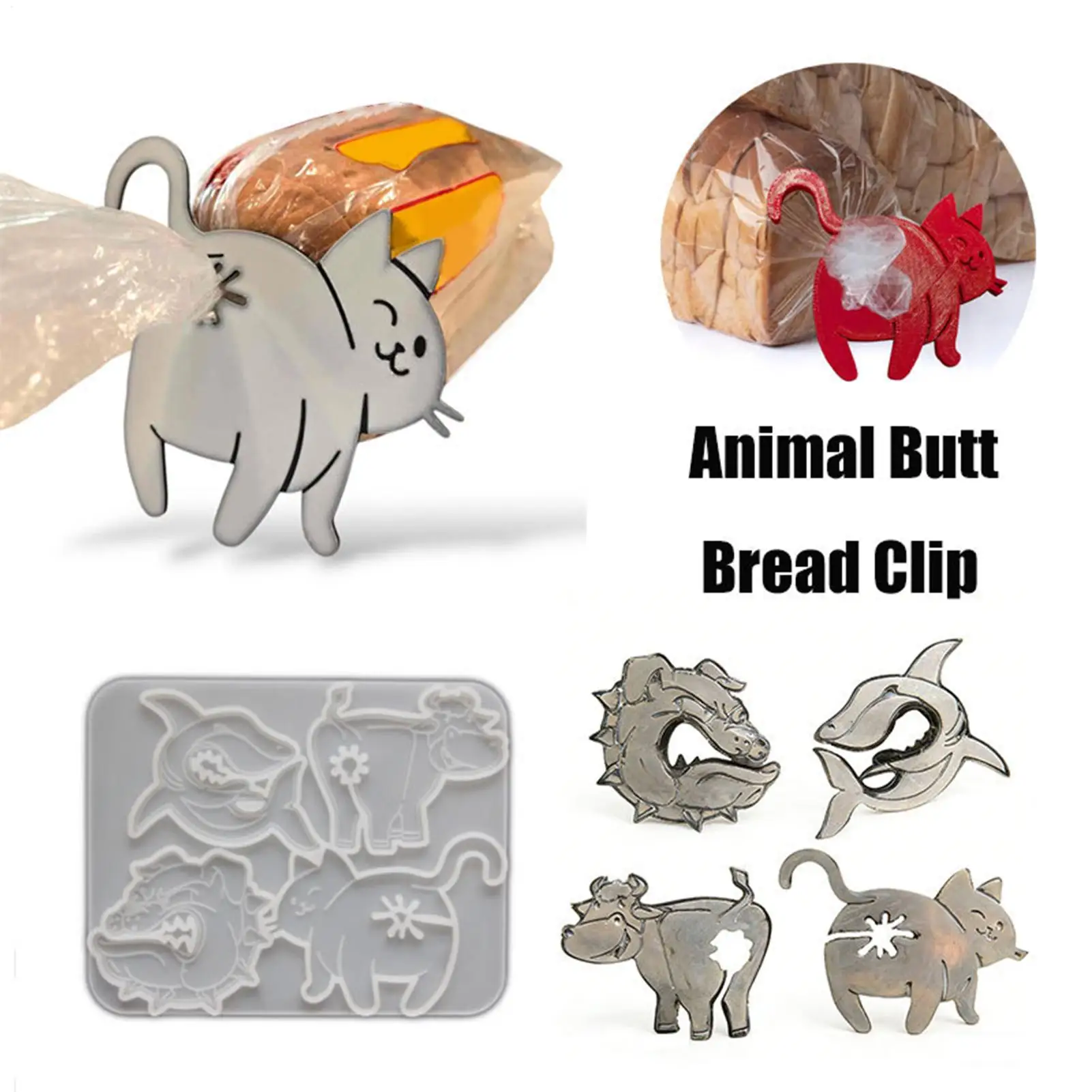 Silicone Resin Casting Mold Sealing Tool Molds  Animal Shape Cat  Epoxy Molds for Bread Bag Sealing Tool Silicone Molds