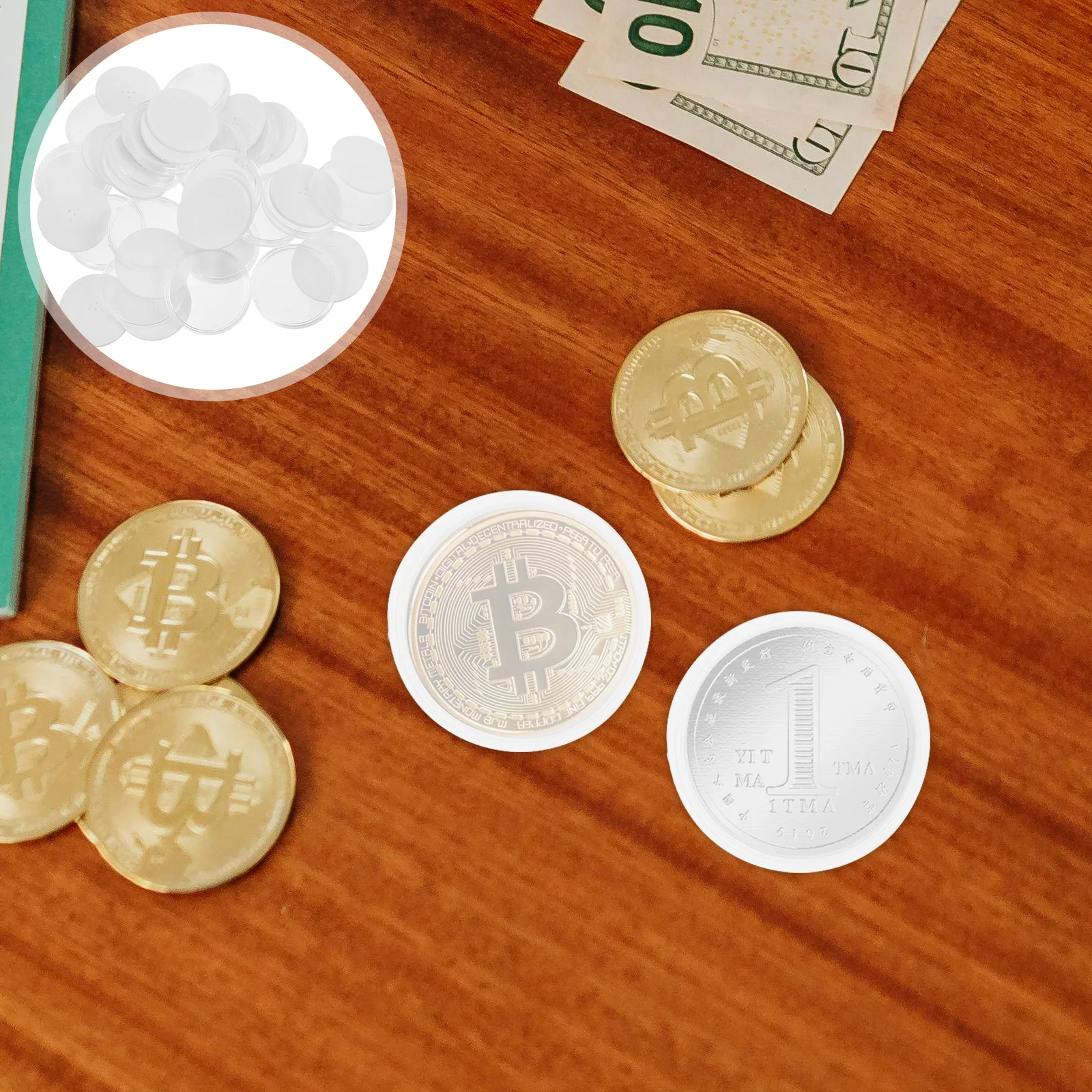 

20 шт. прозрачная коробка для сбора монет с регулируемой подкладкой, чехол для хранения памятных монет для организации дисплея