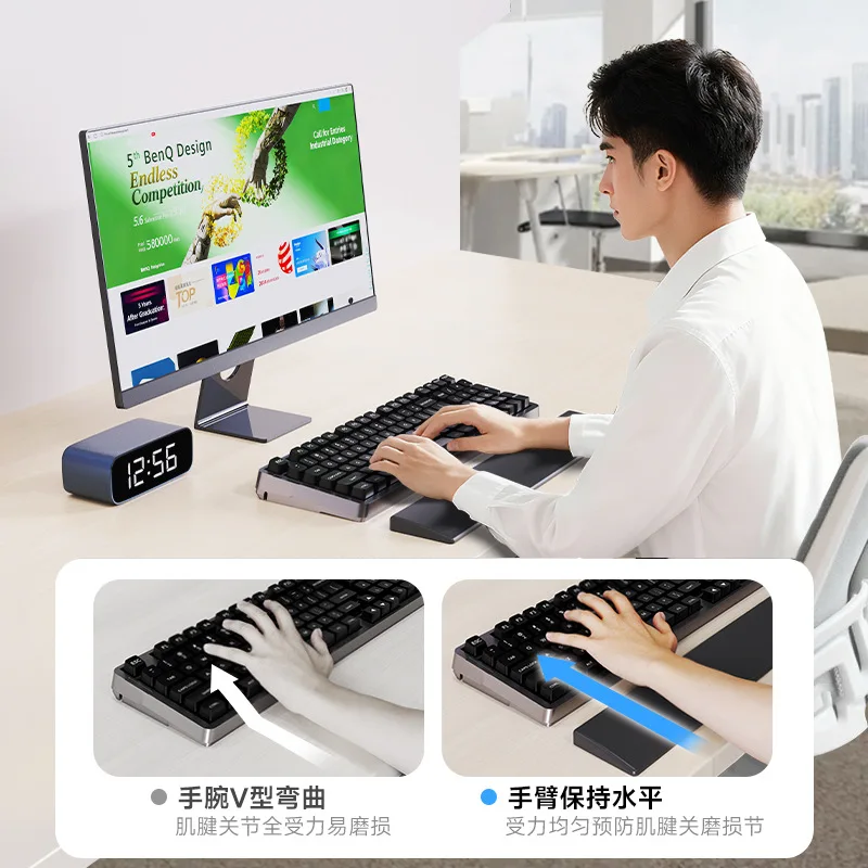 Under Desk Keyboard Tray Pull Out Holder Sliding Rails Computer Home Office Student Dormitory